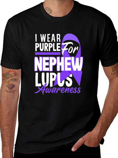 Purple Ribbon Lupus Awareness Graphic T-Shirt