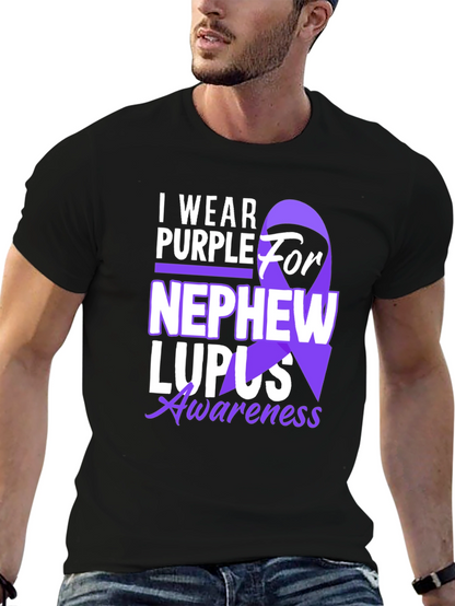 Purple Ribbon Lupus Awareness Graphic T-Shirt
