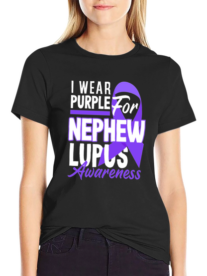 Purple Ribbon Lupus Awareness Graphic T-Shirt