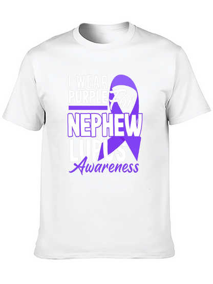 Purple Ribbon Lupus Awareness Graphic T-Shirt