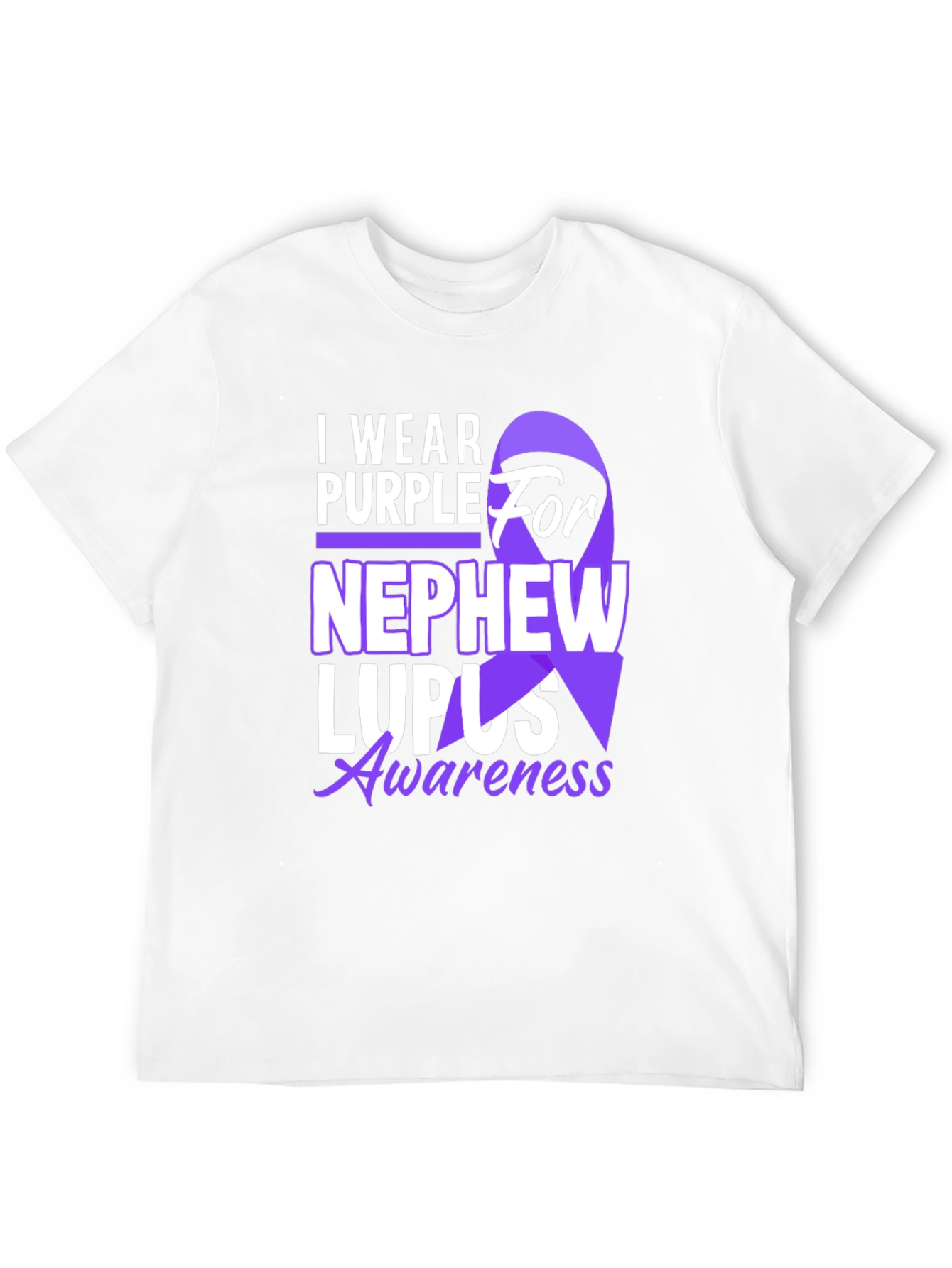 Purple Ribbon Lupus Awareness Graphic T-Shirt