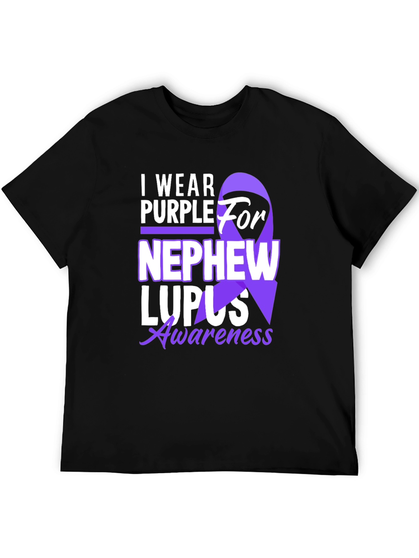 Purple Ribbon Lupus Awareness Graphic T-Shirt