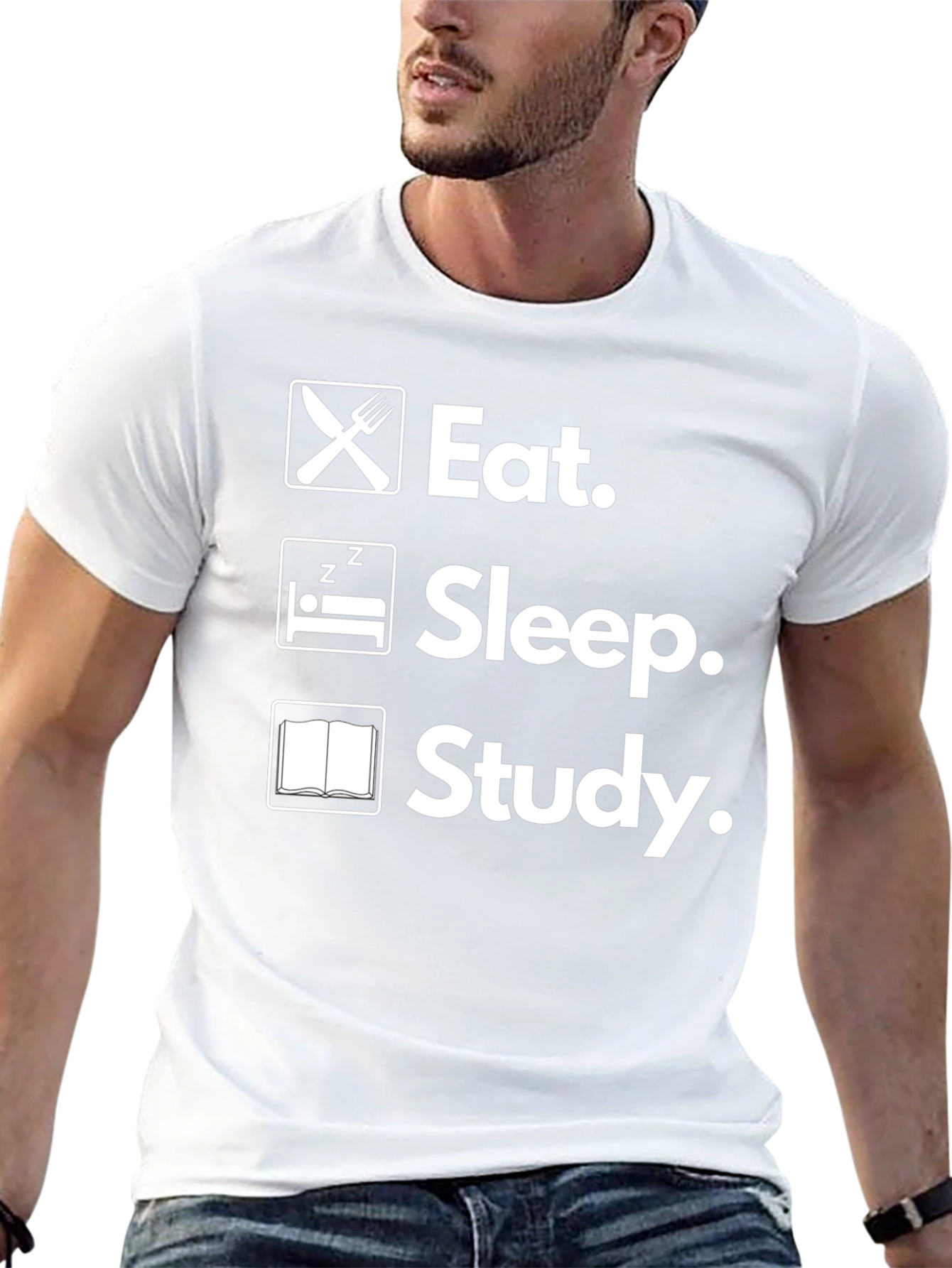 Eat Sleep Study T-Shirt College Life