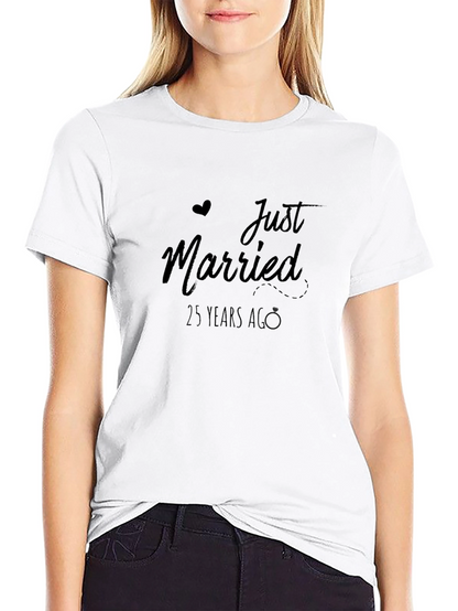Just Married 25 Years Ago Anniversary T-Shirt