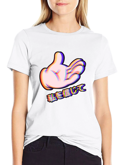 Cartoon Hand Graphic Black Tee - Trust Me Design