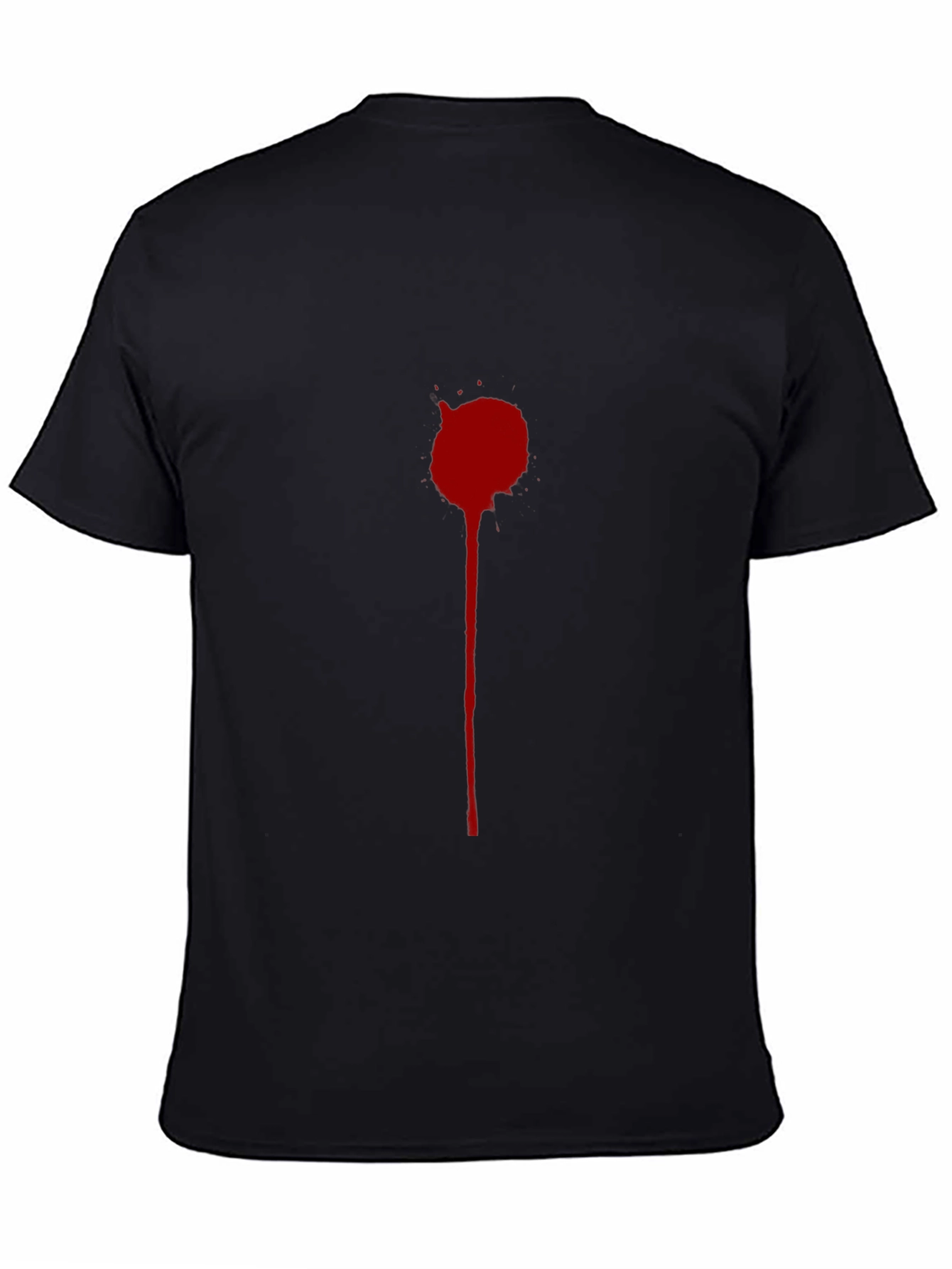 Mens Black T-Shirt with Red Splatter