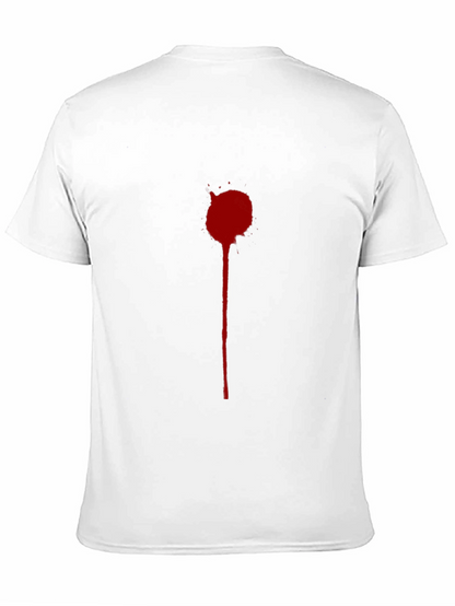 Mens Black T-Shirt with Red Splatter