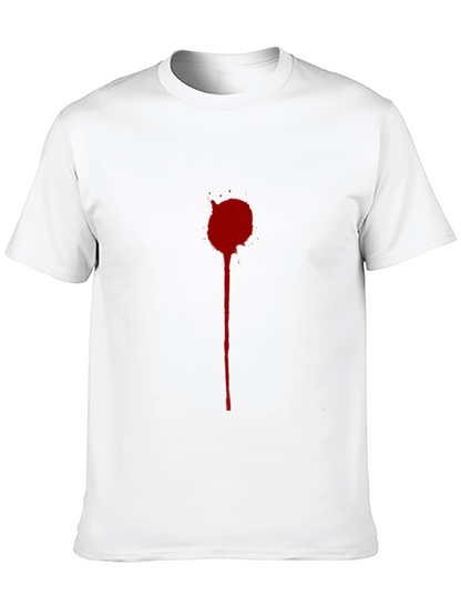 Mens Black T-Shirt with Red Splatter