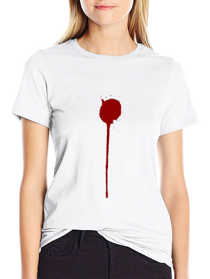 Mens Black T-Shirt with Red Splatter