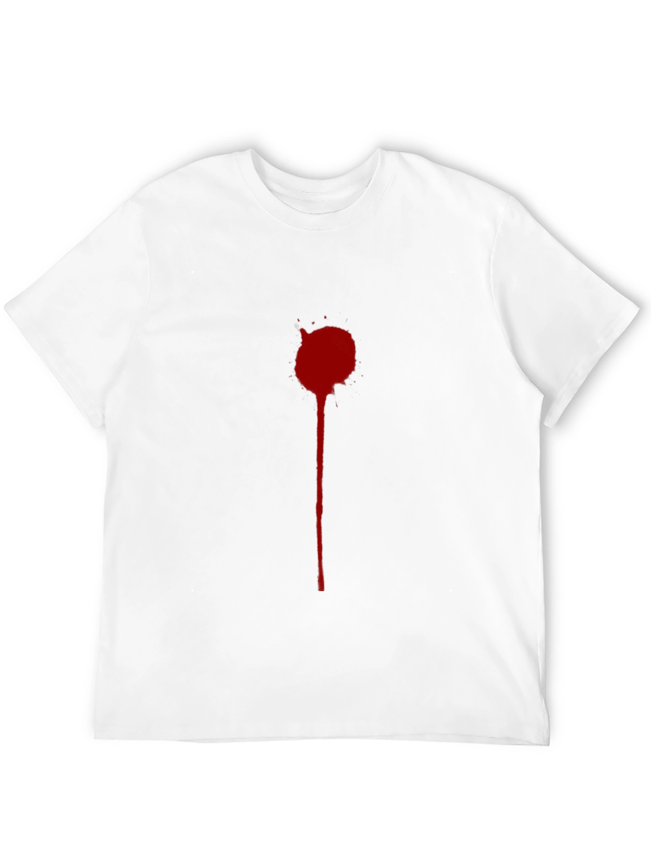 Mens Black T-Shirt with Red Splatter