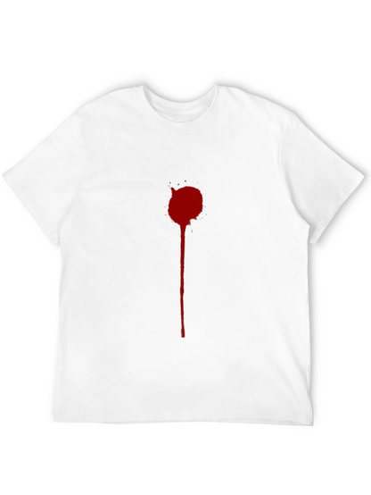 Mens Black T-Shirt with Red Splatter