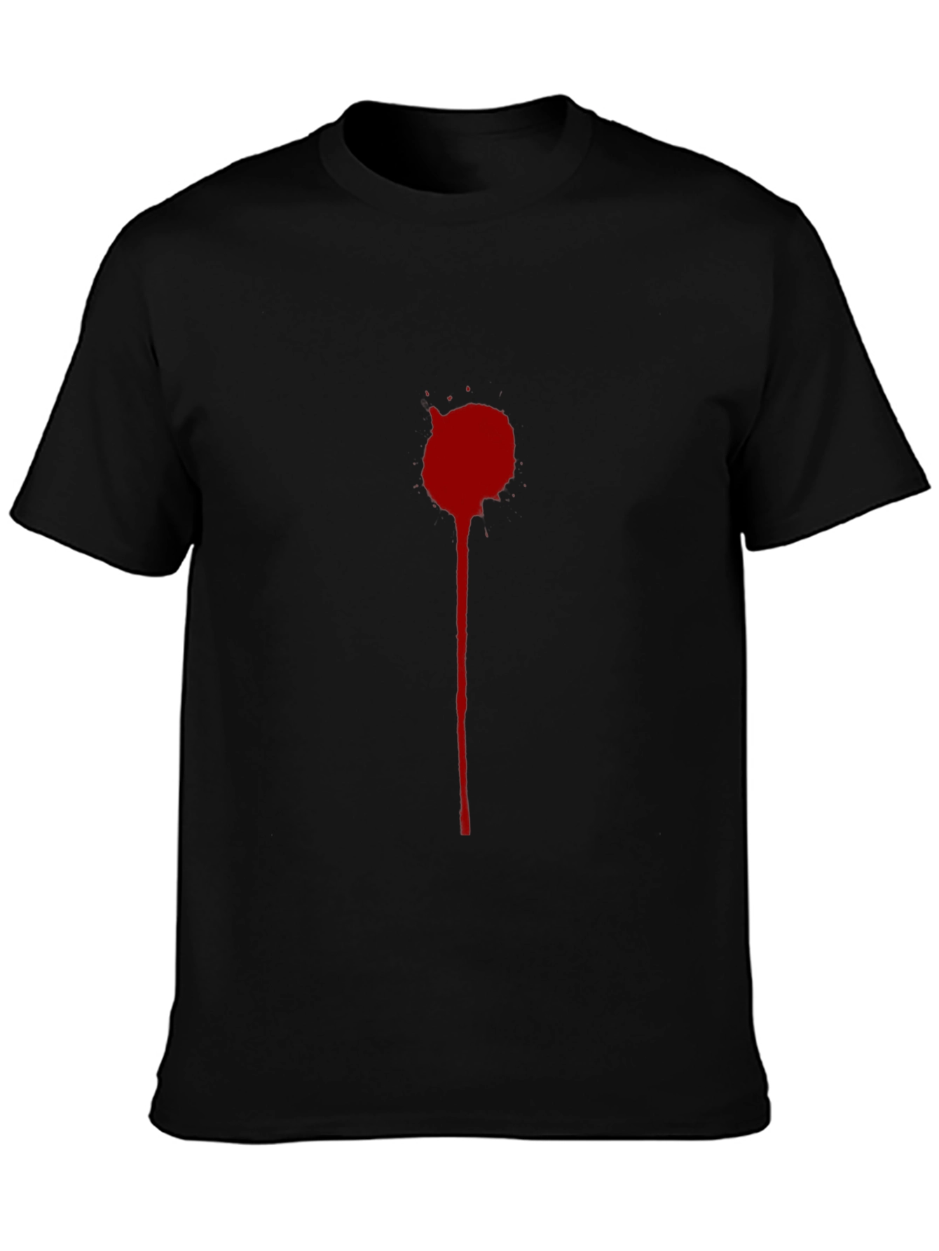 Mens Black T-Shirt with Red Splatter