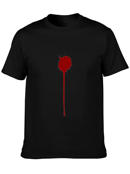 Mens Black T-Shirt with Red Splatter