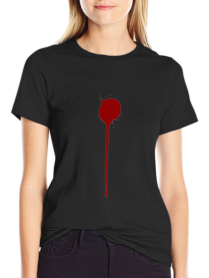 Mens Black T-Shirt with Red Splatter