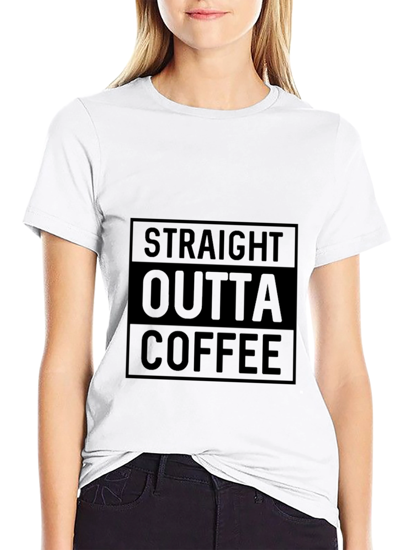 Straight Outta Coffee T-Shirt - Mens Black Graphic Tee