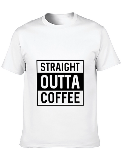 Straight Outta Coffee T-Shirt - Mens Black Graphic Tee