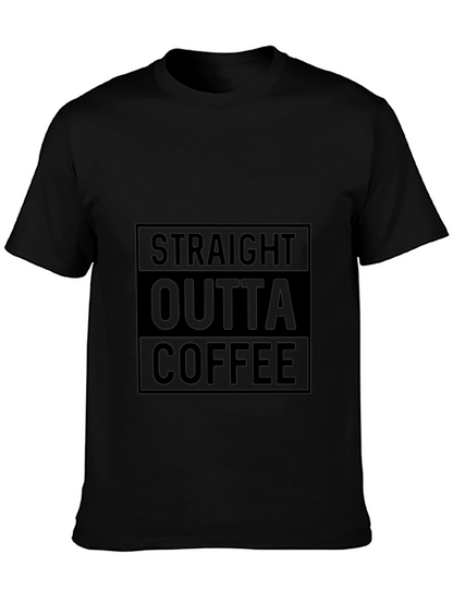 Straight Outta Coffee T-Shirt - Mens Black Graphic Tee