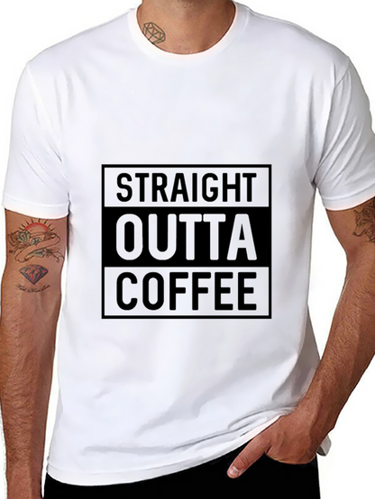 Straight Outta Coffee T-Shirt - Mens Black Graphic Tee