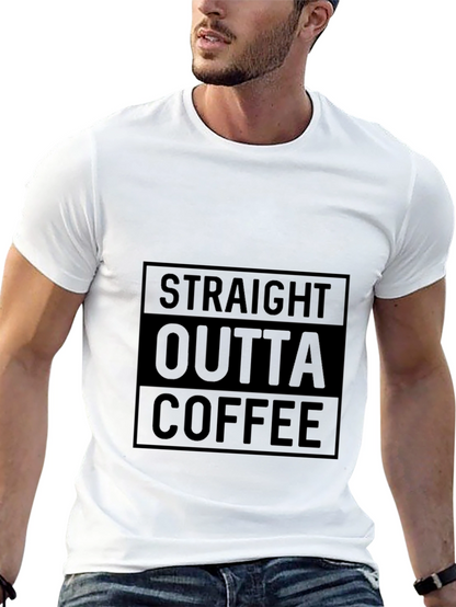 Straight Outta Coffee T-Shirt - Mens Black Graphic Tee