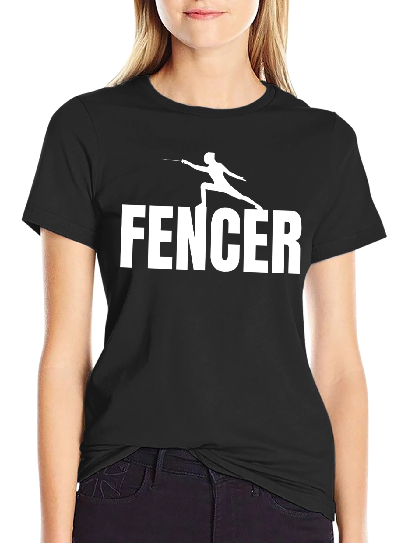 Fencer Graphic Tee - Black Cotton T-Shirt