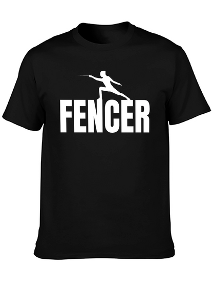 Fencer Graphic Tee - Black Cotton T-Shirt