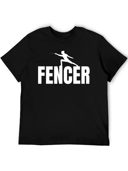 Fencer Graphic Tee - Black Cotton T-Shirt