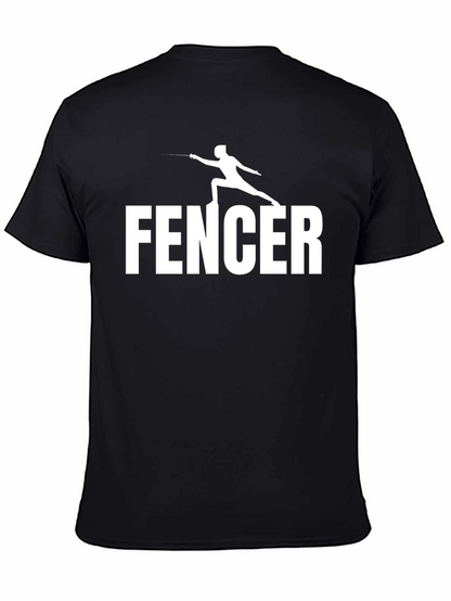 Fencer Graphic Tee - Black Cotton T-Shirt