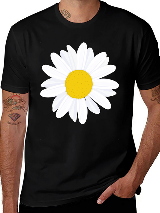 Daisy Graphic Tee - Black Cotton T-Shirt