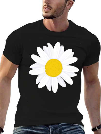 Daisy Graphic Tee - Black Cotton T-Shirt