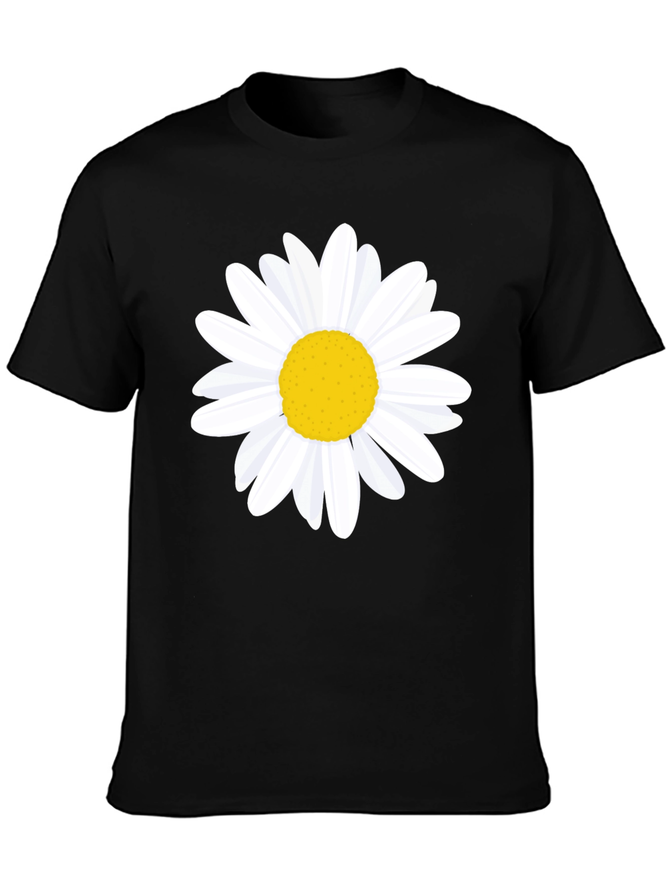 Daisy Graphic Tee - Black Cotton T-Shirt