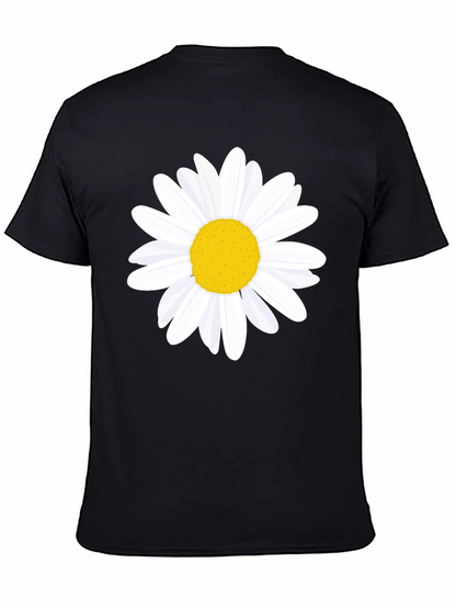 Daisy Graphic Tee - Black Cotton T-Shirt