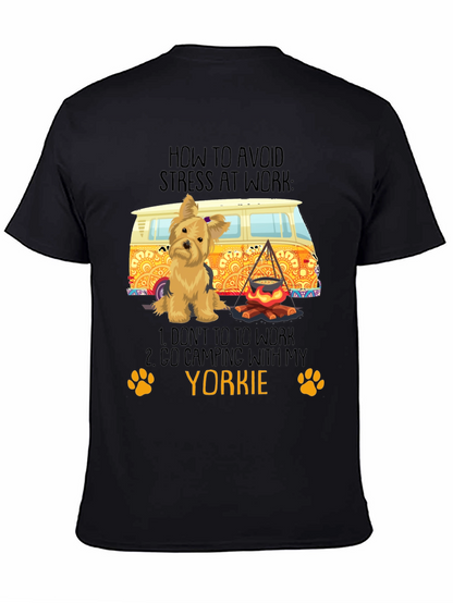 Avoid Stress Yorkie Camping T-Shirt
