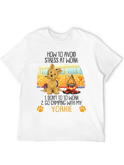 Avoid Stress Yorkie Camping T-Shirt