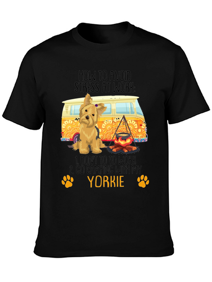 Avoid Stress Yorkie Camping T-Shirt
