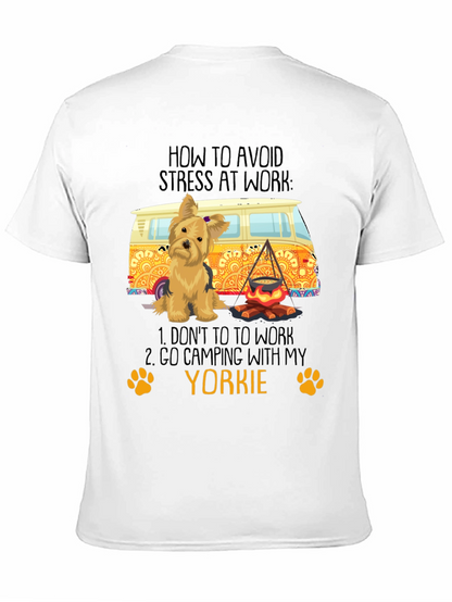 Avoid Stress Yorkie Camping T-Shirt