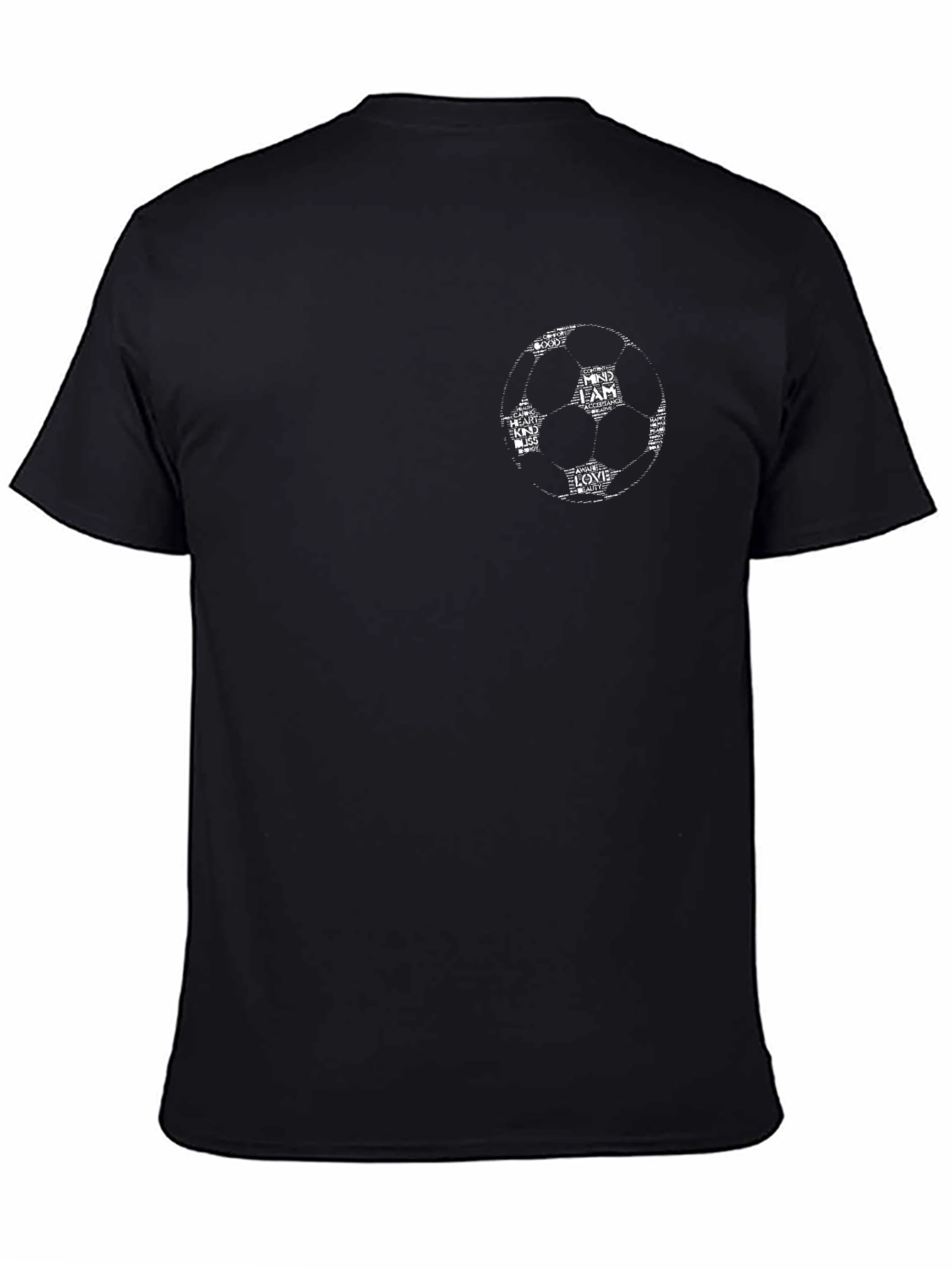 Soccer Ball Graphic Print Black T-Shirt