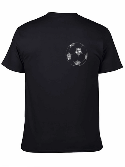 Soccer Ball Graphic Print Black T-Shirt