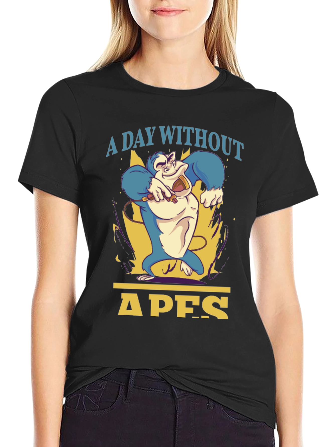 A Day Without Apes T-Shirt - Mens Black Tee