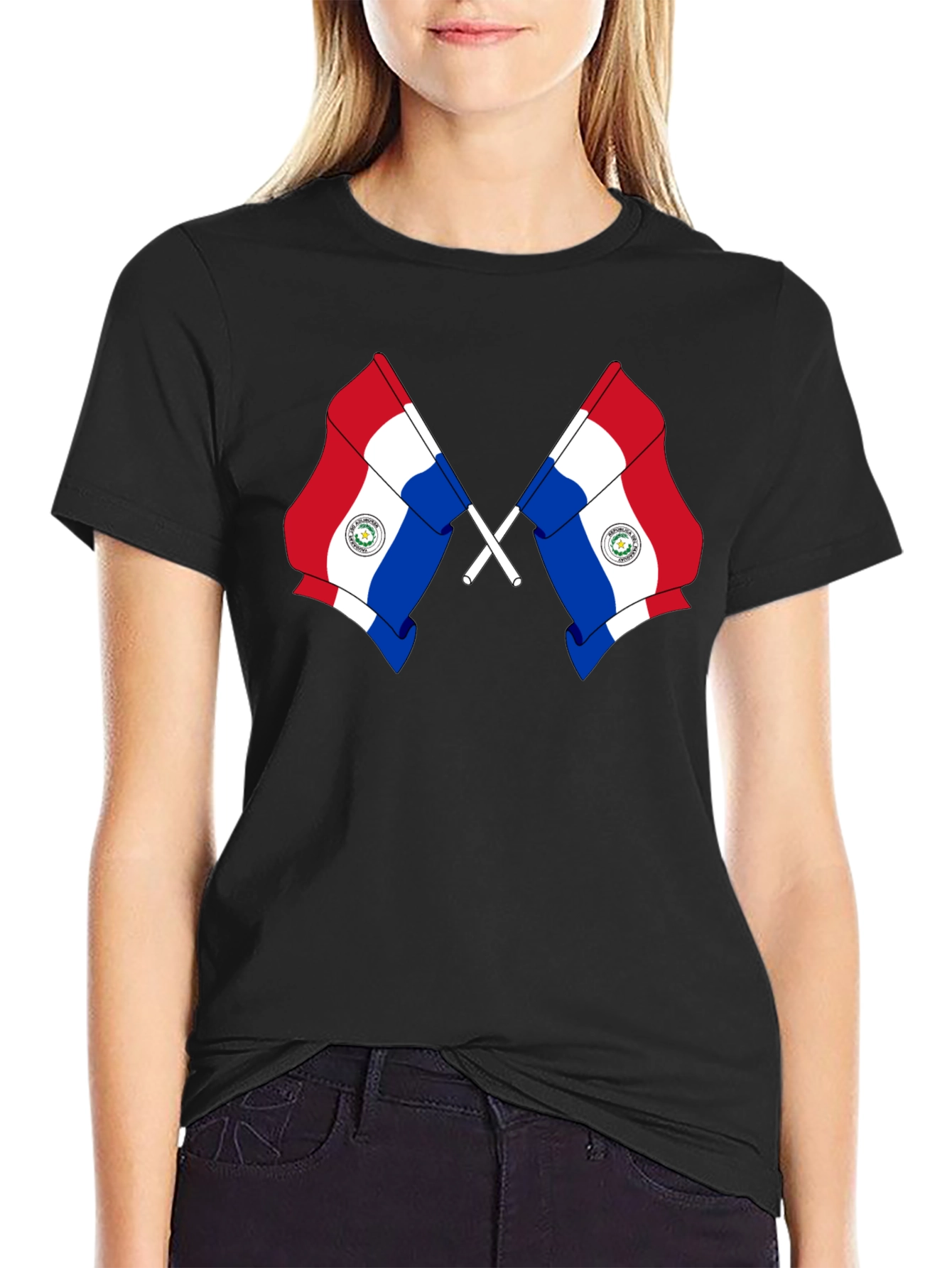 Paraguay Flag Graphic Tee - Black