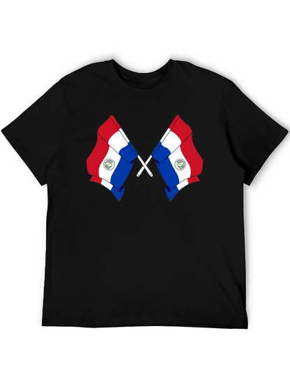 Paraguay Flag Graphic Tee - Black
