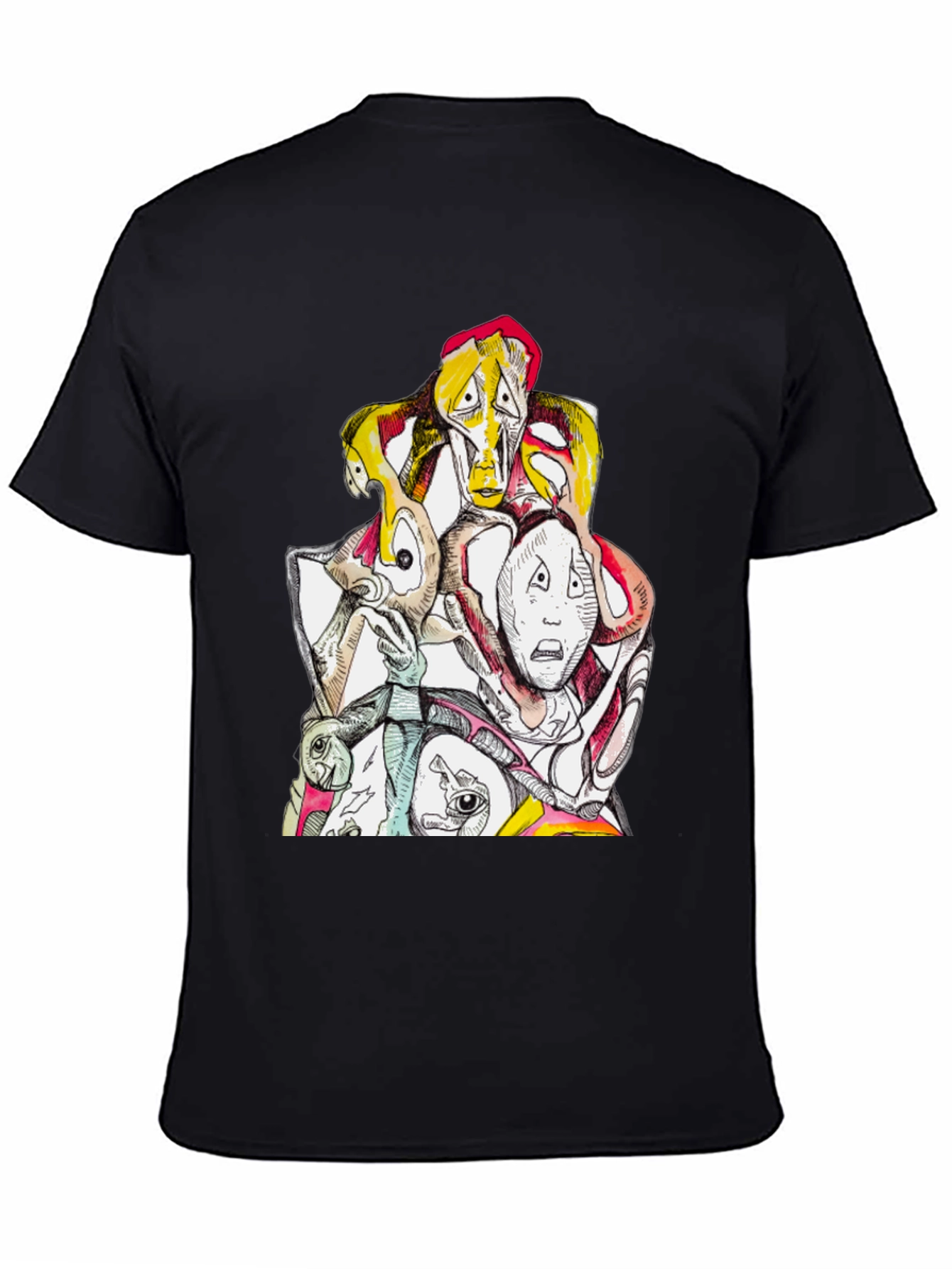 Abstract Faces Graphic Tee - Unique Design