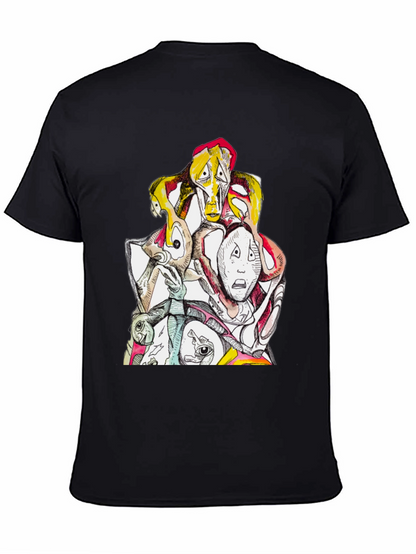 Abstract Faces Graphic Tee - Unique Design