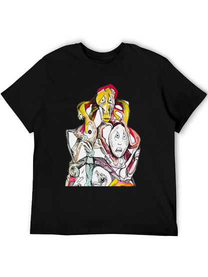 Abstract Faces Graphic Tee - Unique Design