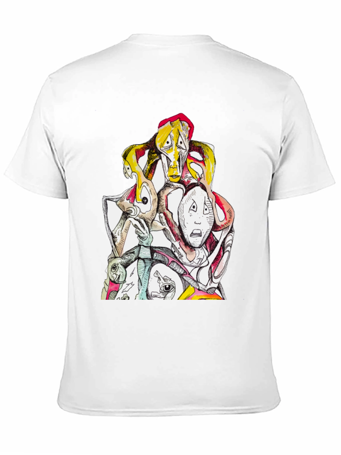 Abstract Faces Graphic Tee - Unique Design