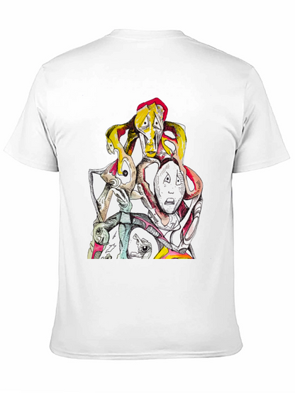 Abstract Faces Graphic Tee - Unique Design