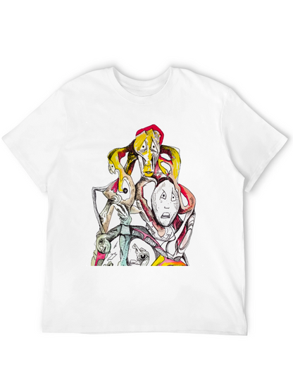 Abstract Faces Graphic Tee - Unique Design