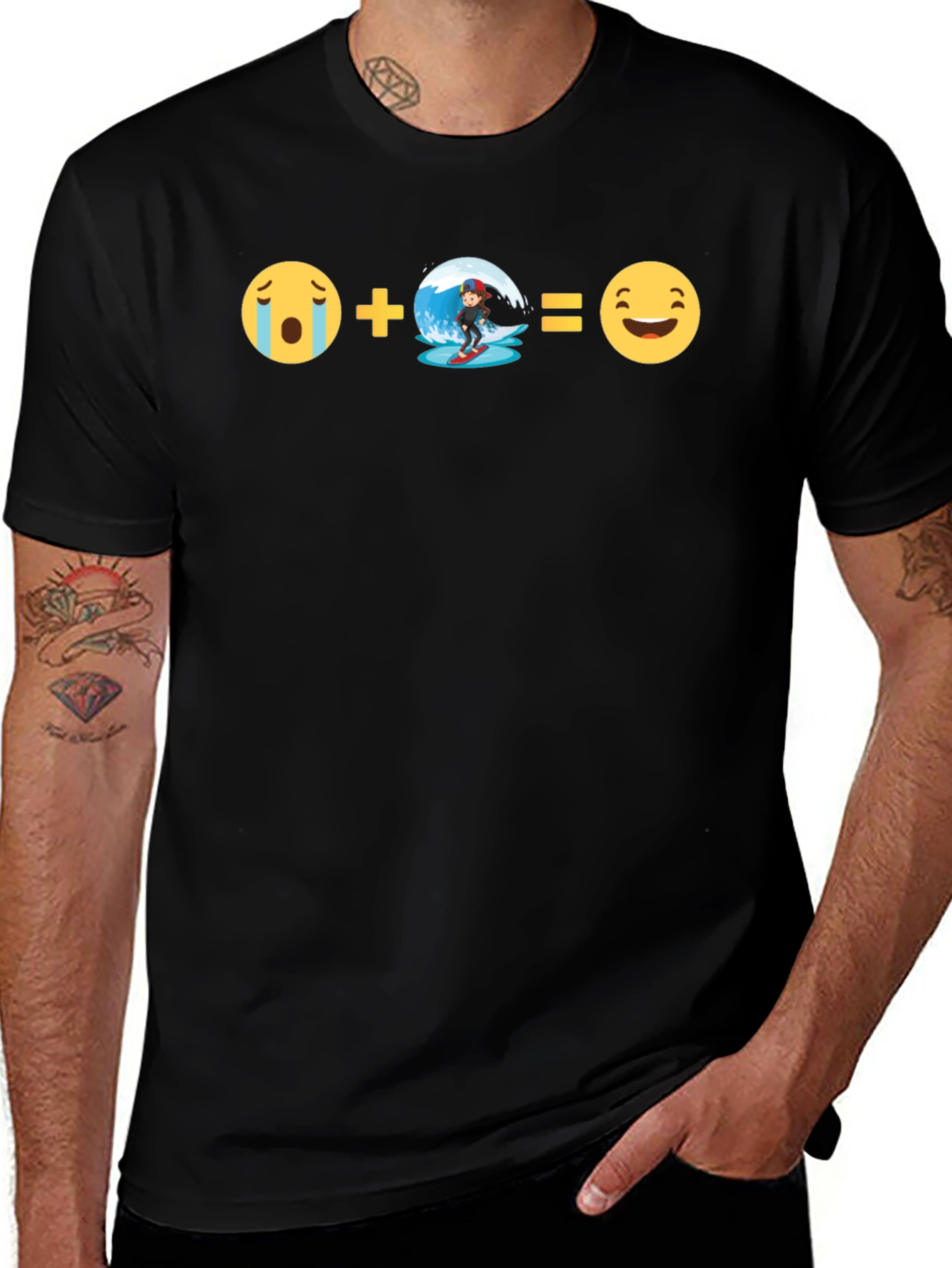 Emoji Equation T-Shirt:  Surfs Up Fun