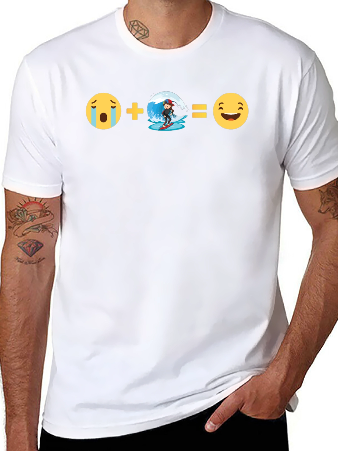 Emoji Equation T-Shirt:  Surfs Up Fun