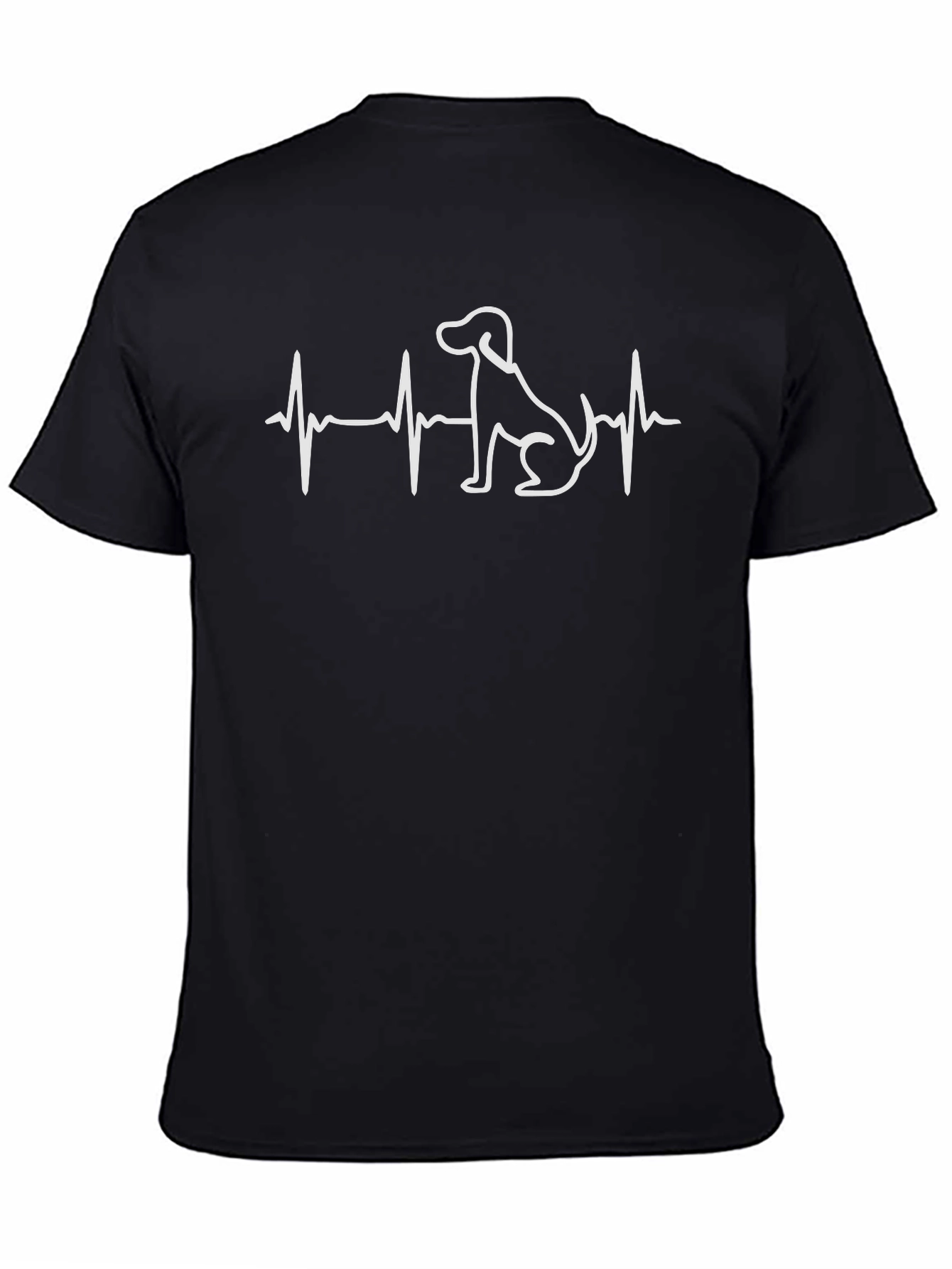 Dog Heartbeat T-Shirt - Black Cotton Blend