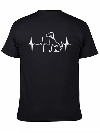 Dog Heartbeat T-Shirt - Black Cotton Blend